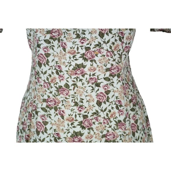 Vintage Paquette Too! Floral Dress with Rosette and Lace Collar Garden Cottage T - Picture 4 of 14